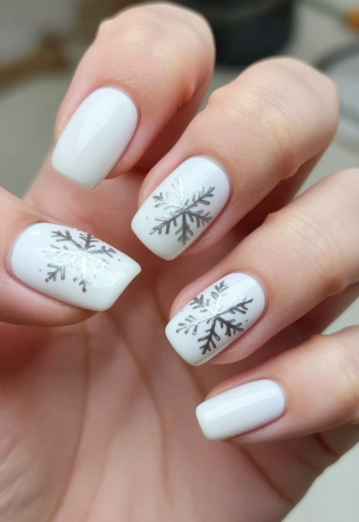 13 Ideas for Achieving the Perfect White and Silver Nails (Your Friends Will Ask for #8!) - 12. Seasonal Nail Designs 1
