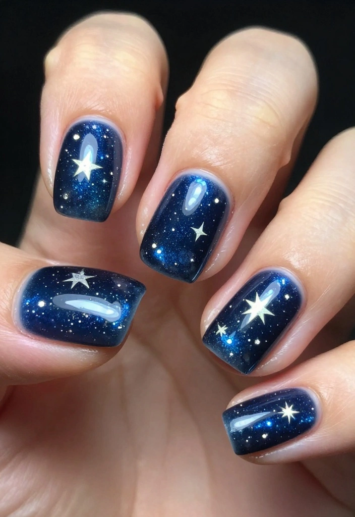 13 Must-Try Gem Nails Trends That Everyone Will Be Talking About! - 12. Celestial Gem Nails 1