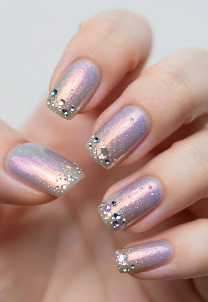 13 Must-Try Gem Nails Trends That Everyone Will Be Talking About! - 13. Iridescent Gem Nails 1