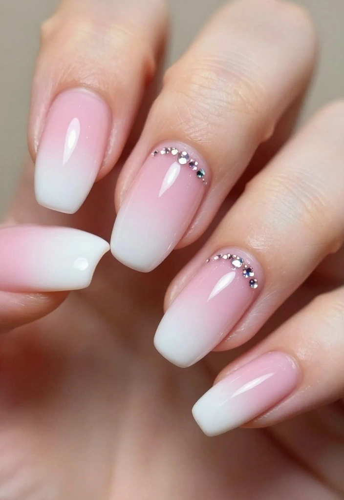 13 Must-Try Gem Nails Trends That Everyone Will Be Talking About! - 4. Ombre Gem Effect 1