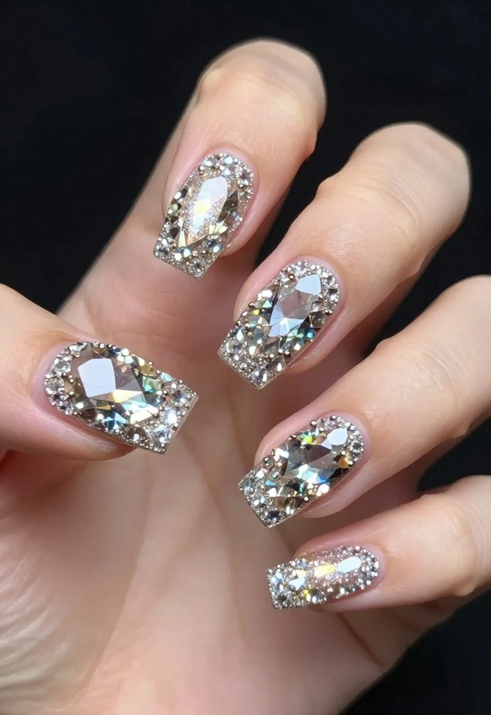 13 Must-Try Gem Nails Trends That Everyone Will Be Talking About! - 8. Statement Rings with Gem Nails 1