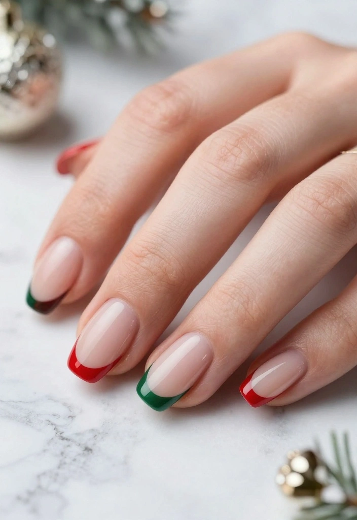 13 Sparkly Christmas Nails to Elevate Your Holiday Look (You Won't Believe #7!) - 4. Festive French Tips 1