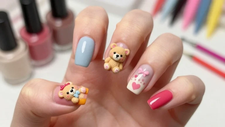 13 Trendy Teddy Bear Nails That Will Steal the Show This Season!