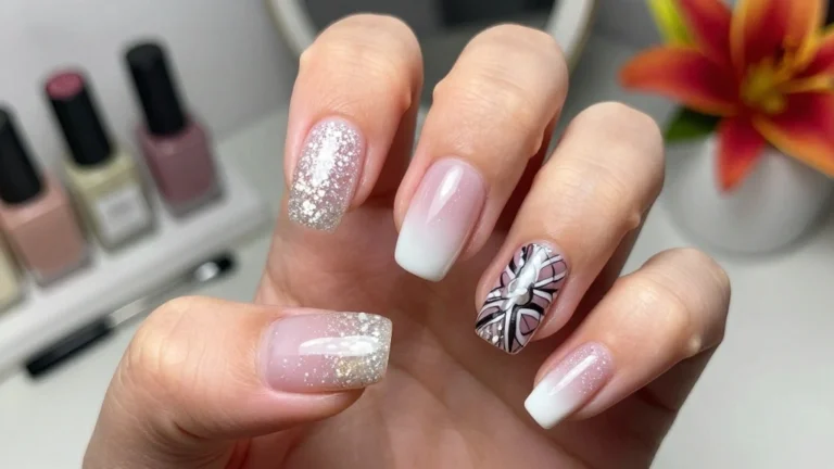 14 Beautiful White Glitter Nails That Are a Must-Try!