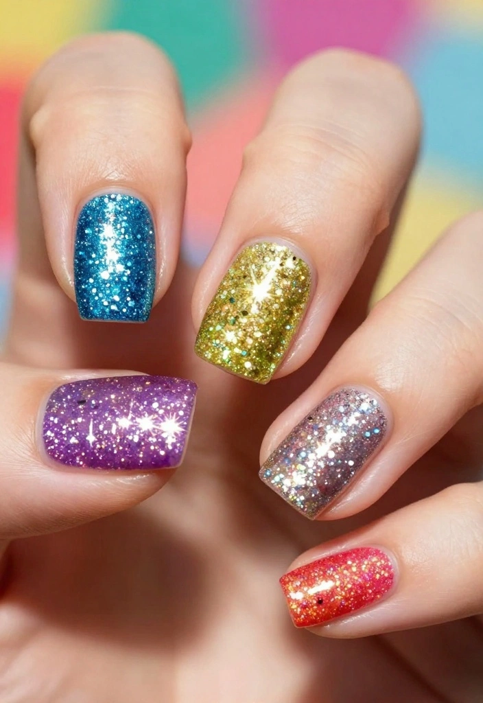 14 Beautiful White Glitter Nails That Are a Must-Try! - 3. Glitter Dipped Nail Art 1