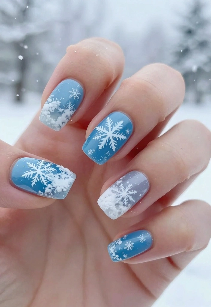 14 Chic Cute Winter Nails Trends You Need to Try Right Now! - 2. Icy Blues and Whites 1