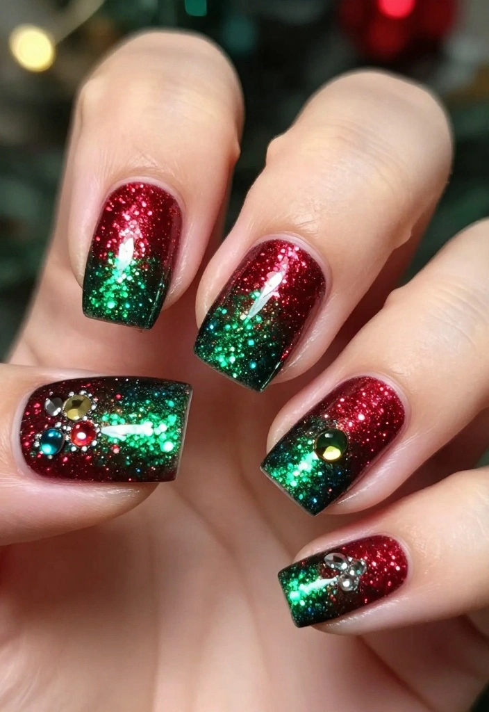 14 Chic Cute Winter Nails Trends You Need to Try Right Now! - 3. Festive Glitter Bombs 1