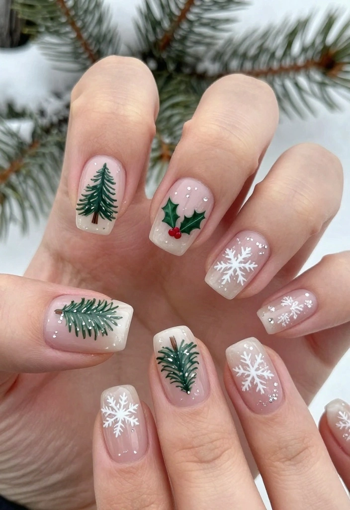 14 Chic Cute Winter Nails Trends You Need to Try Right Now! - 7. Nature-Inspired Designs 1
