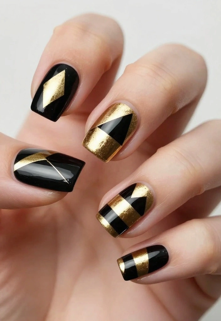 14 Chic Party Nails That Are Sure to Impress (Watch Out for #10!) - 10. Geometric Glam 1