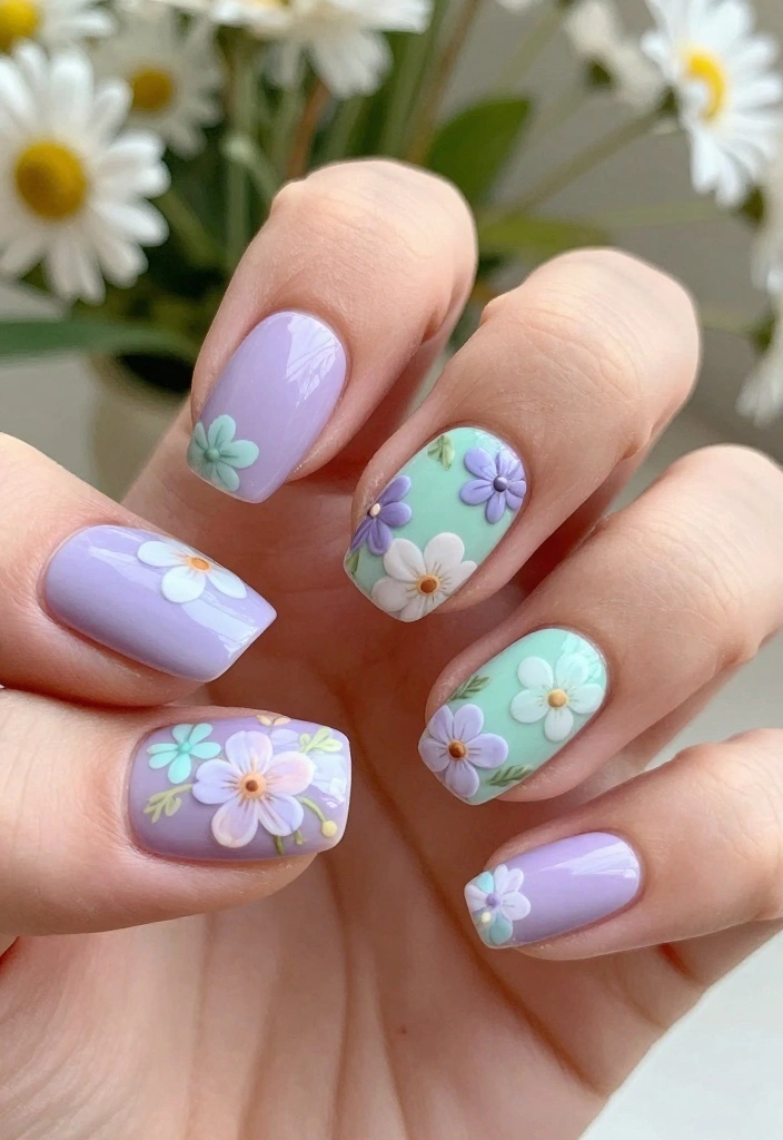 14 Chic Party Nails That Are Sure to Impress (Watch Out for #10!) - 5. Floral Patterns 1