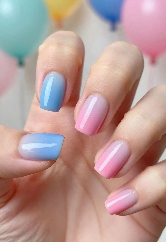 14 Chic Party Nails That Are Sure to Impress (Watch Out for #10!) - 8. Gradient Color Splash 1