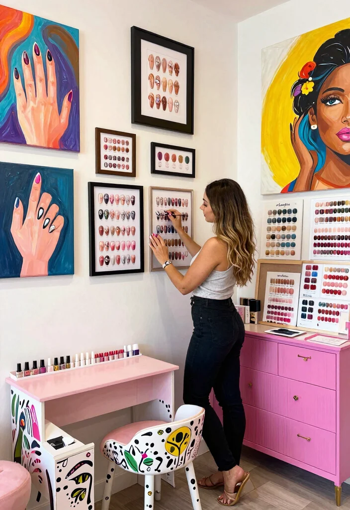 14 Colorful Nail Room Ideas That Every Nail Artist Needs to See! (Especially #5!) - 7. Artistic Touches 1