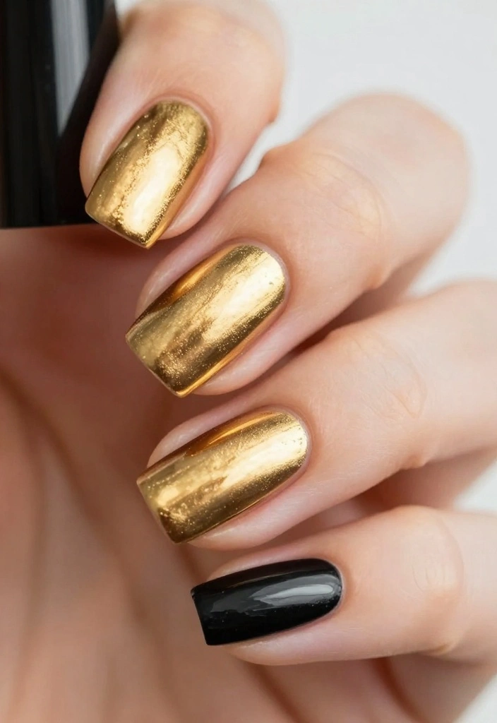 14 Cute Nail Art Designs You’ll Wish You Tried Sooner! - 11. Metallic Accent 1