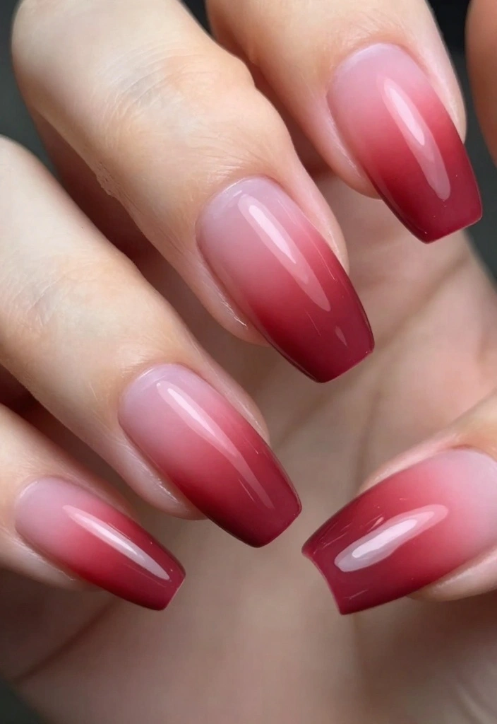 14 Cute Nail Ideas That Will Elevate Your Red Nails to a New Level! - 2. Ombre Effect 1