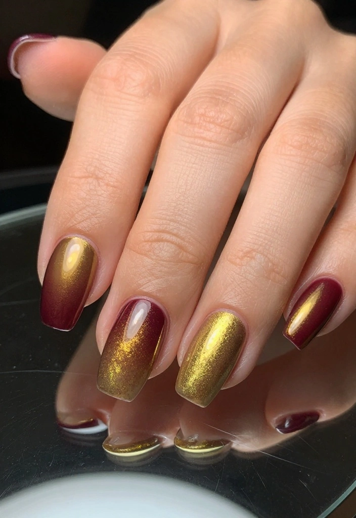 14 Easy Gold Nail Art Designs You Need to Try! - 10. Gold Gradient 1