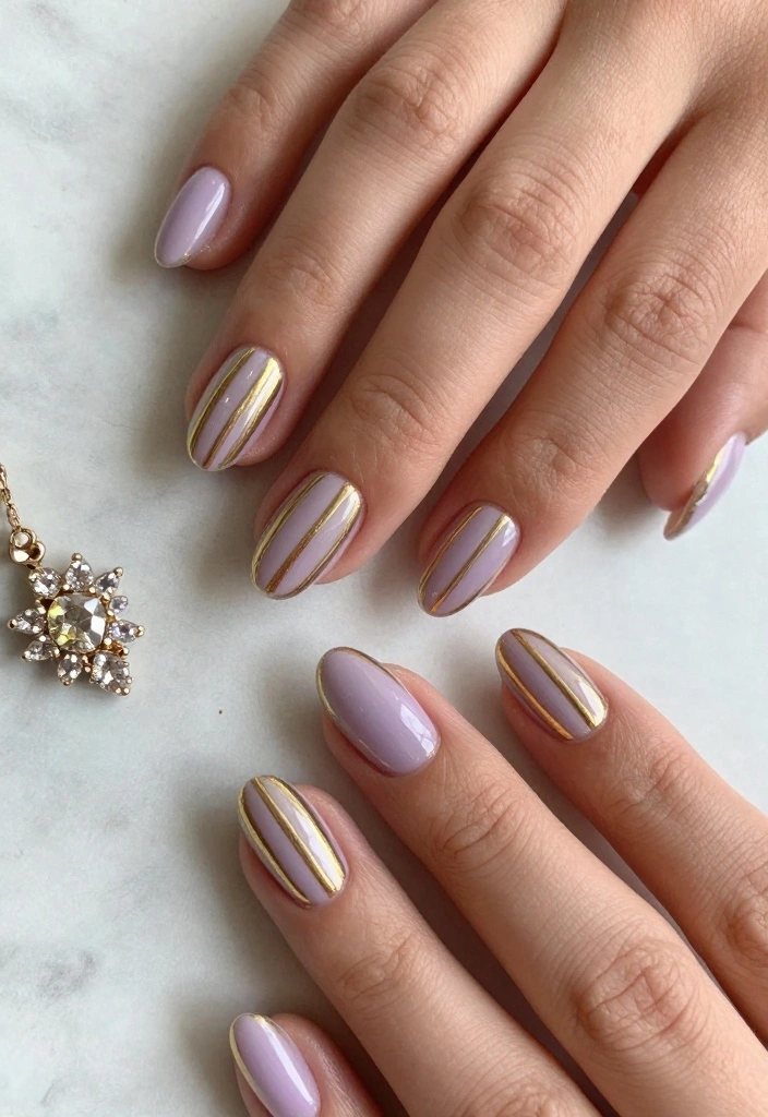 14 Easy Gold Nail Art Designs You Need to Try! - 2. Chic Gold Stripes 1