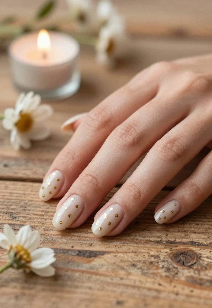 14 Easy Gold Nail Art Designs You Need to Try! - 4. Elegant Gold Dots 1
