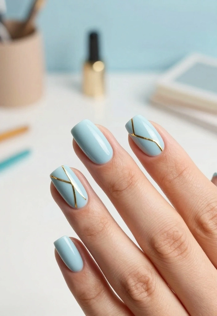 14 Easy Gold Nail Art Designs You Need to Try! - 8. Gold Geometric Patterns 1