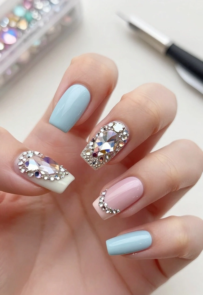 14 Epic Dragon Nail Designs to Channel Your Inner Mystical Being (You’ll Love #3!) - 13. Crystal Dragon 1