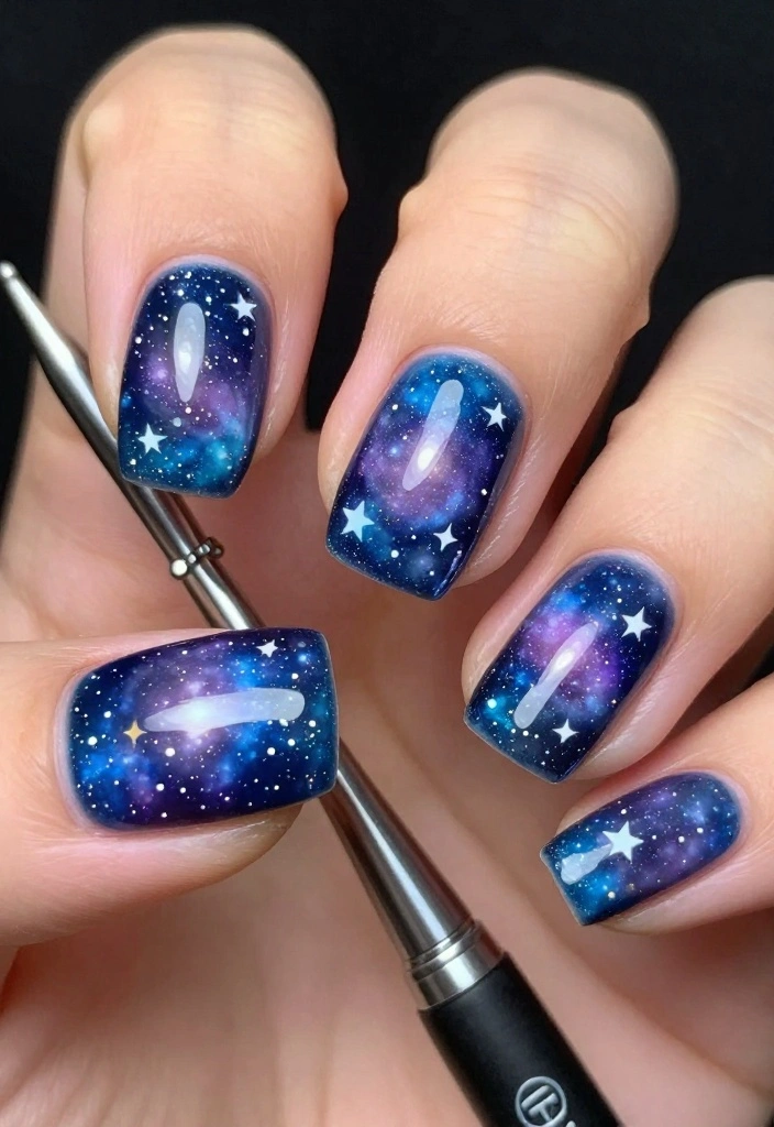 14 Epic Dragon Nail Designs to Channel Your Inner Mystical Being (You’ll Love #3!) - 3. Mystic Galaxy 1