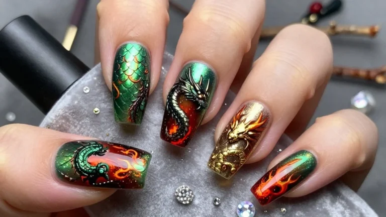 14 Epic Dragon Nail Designs to Channel Your Inner Mystical Being (You’ll Love #3!)