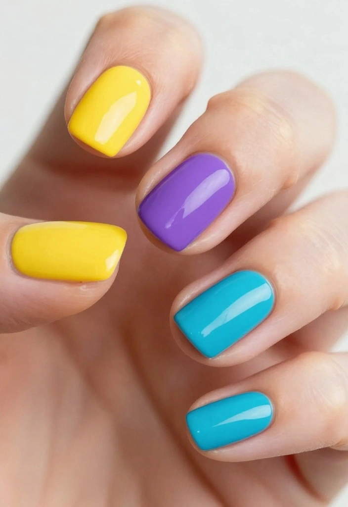 14 Extra Short Nail Ideas That Are So Stylish, You’ll Want To Try Them All! - 10. Color Blocking 1
