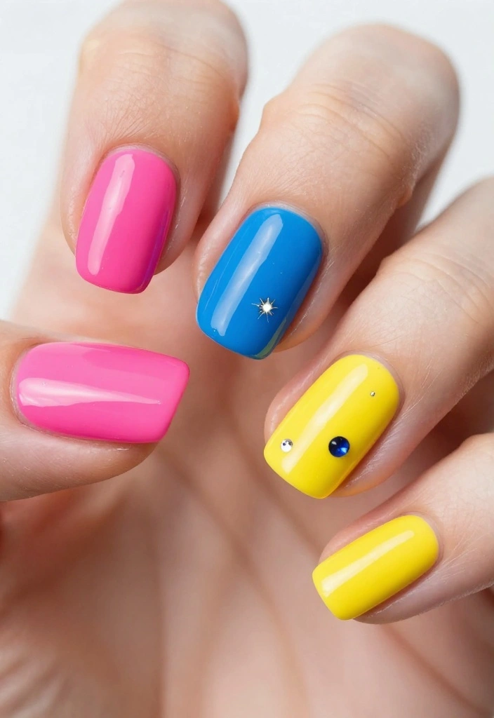 14 Extra Short Nail Ideas That Are So Stylish, You’ll Want To Try Them All! - 2. Bold and Bright 1