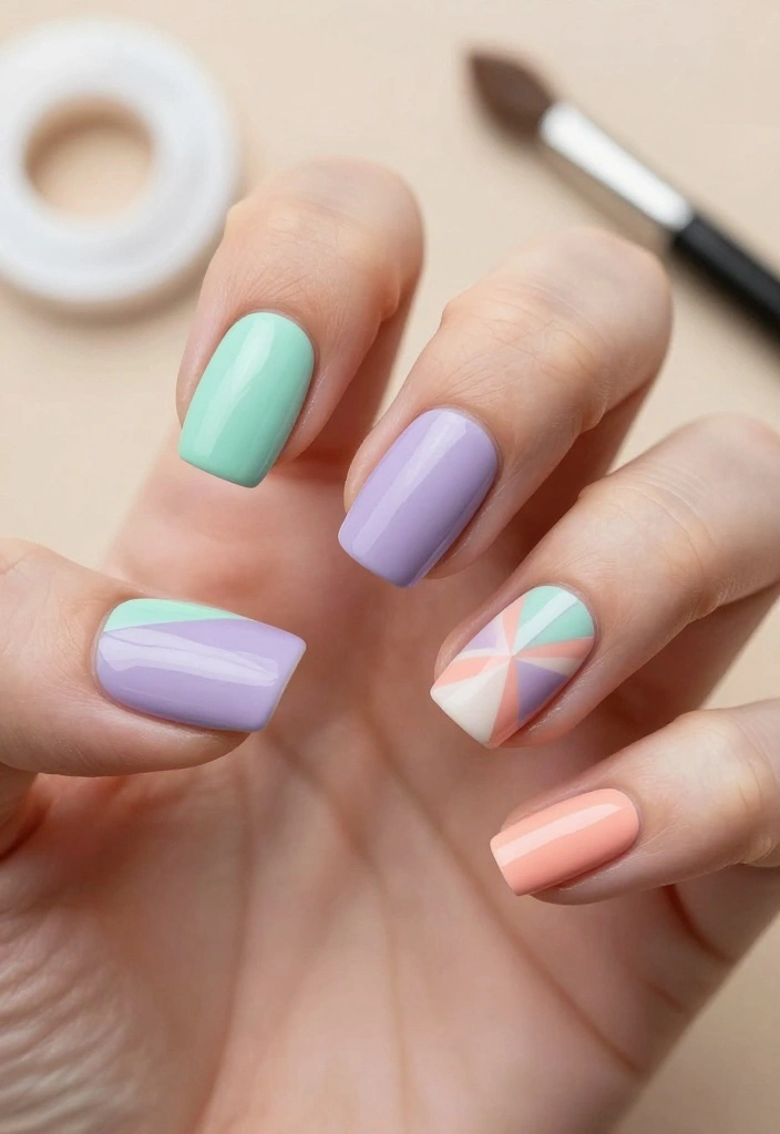 14 Extra Short Nail Ideas That Are So Stylish, You’ll Want To Try Them All! - 3. Geometric Patterns 1