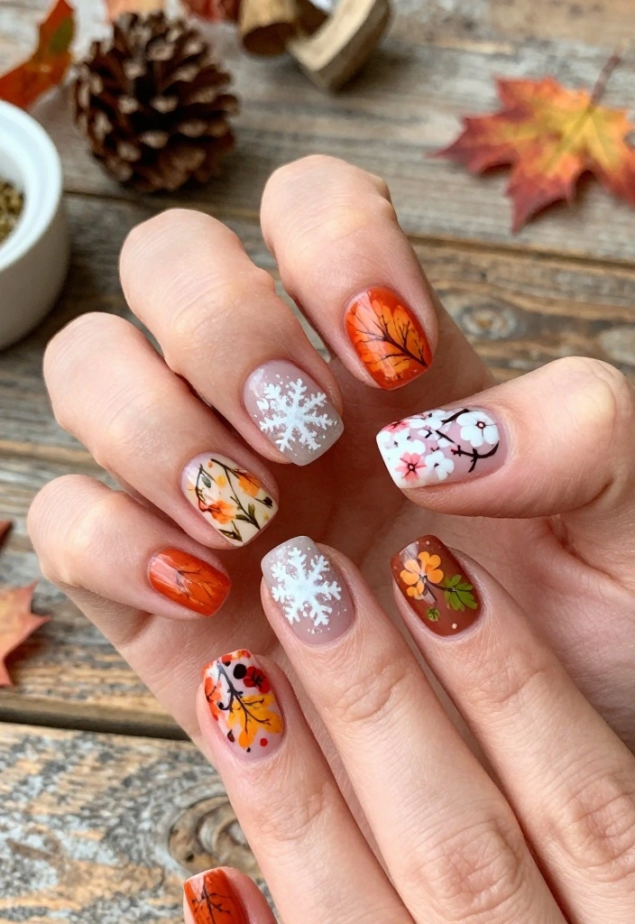 14 Extra Short Nail Ideas That Are So Stylish, You’ll Want To Try Them All! - 8. Seasonal Themes 1