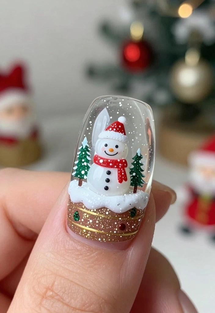 14 Festive Nail Looks for Christmas That Will Blow Your Mind! - 14. Snow Globe Nails 1