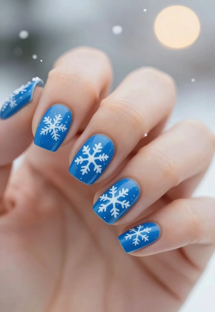 14 Festive Nail Looks for Christmas That Will Blow Your Mind! - 3. Festive Snowflakes 1