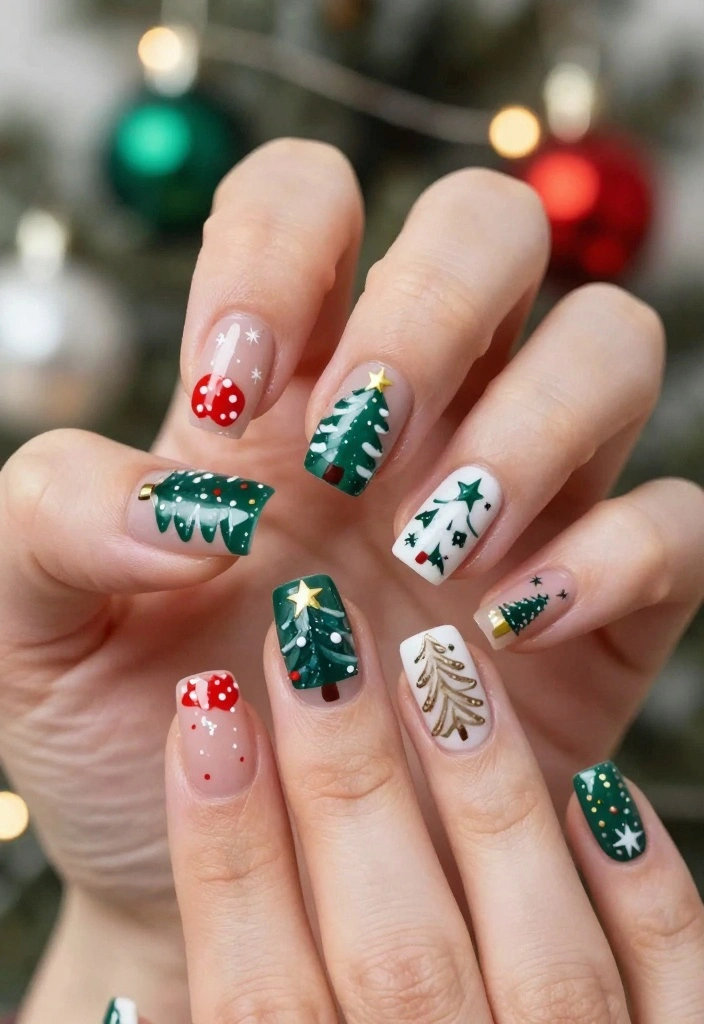 14 Festive Nail Looks for Christmas That Will Blow Your Mind! - 5. Christmas Trees 1