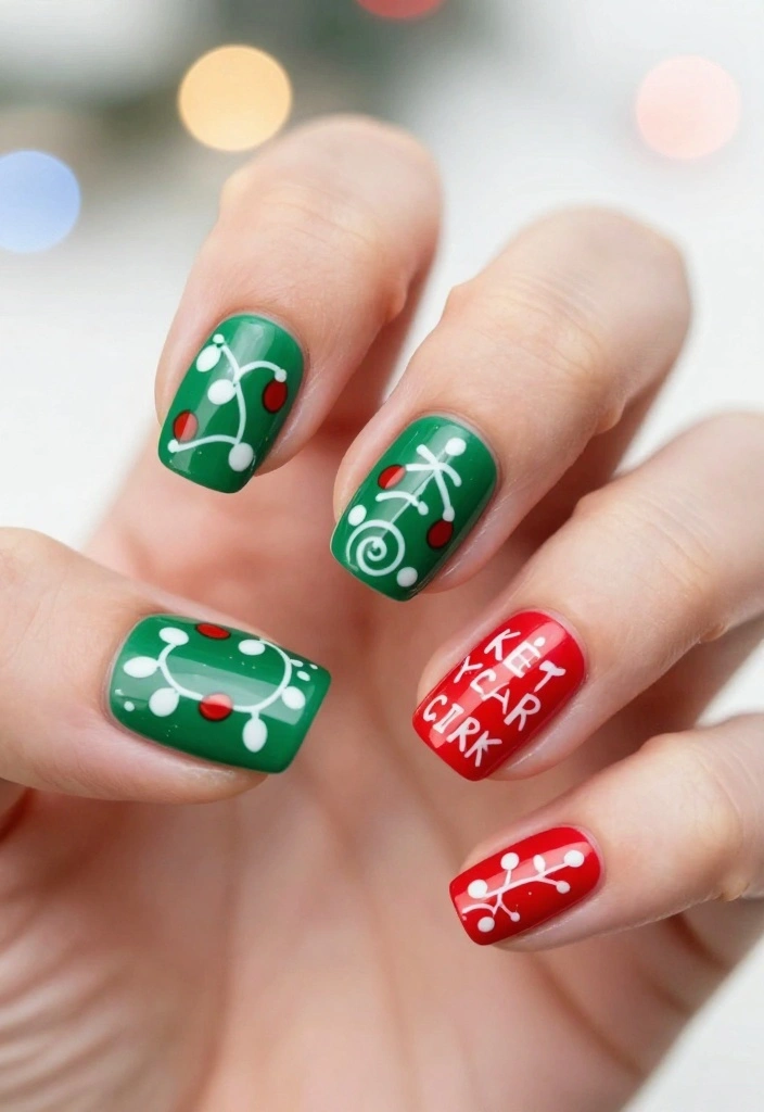 14 Festive Nail Looks for Christmas That Will Blow Your Mind! - 8. Merry & Bright 1