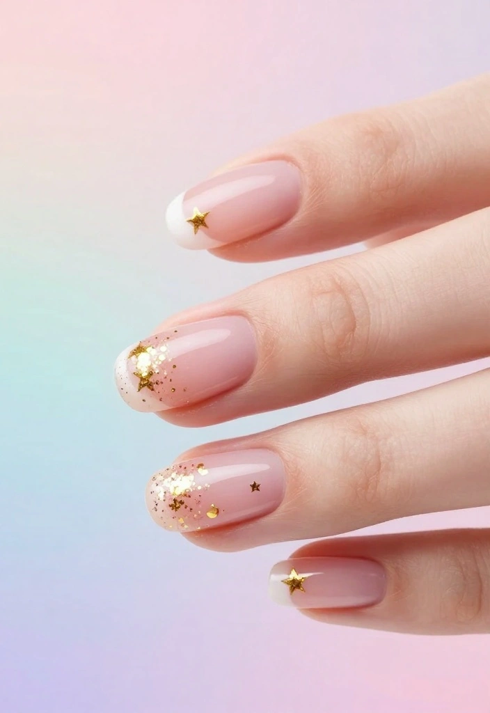 14 Glittery Star Nail Art Styles That Will Make You Shine Bright (Try Them ASAP!) - 5. Starry French Tip 1