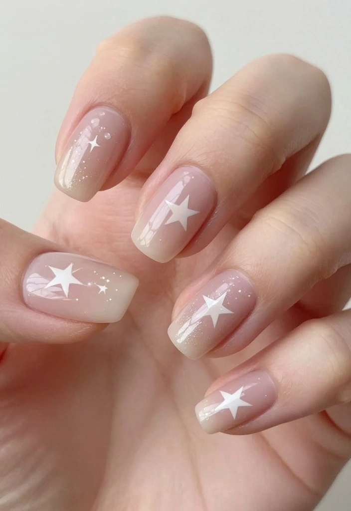 14 Glittery Star Nail Art Styles That Will Make You Shine Bright (Try Them ASAP!) - 8. Minimalistic Stars with Glitter Accents 1