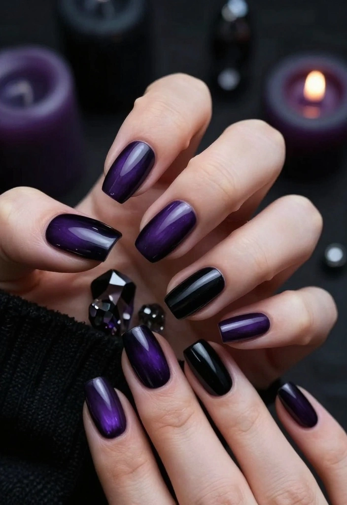 14 Modern Ballerina Nails Designs That Are Taking Over Instagram (Join the Trend Now!) - 7. Dark and Mysterious 1