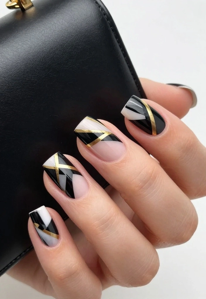 14 Modern Ballerina Nails Designs That Are Taking Over Instagram (Join the Trend Now!) - 9. Geometric Patterns 1
