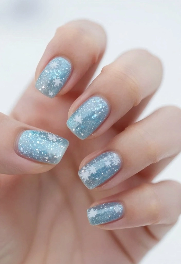 14 Must-Have Gorgeous Short Holiday Nail Ideas! - 13. Frosty Tips 1