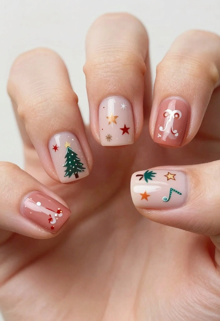 14 Must-Have Gorgeous Short Holiday Nail Ideas! - 14. Customizable Nail Art 1