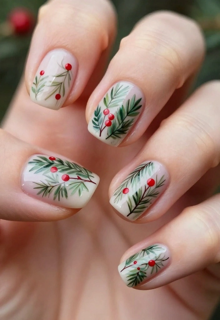14 Must-Have Gorgeous Short Holiday Nail Ideas! - 9. Holiday Foliage 1