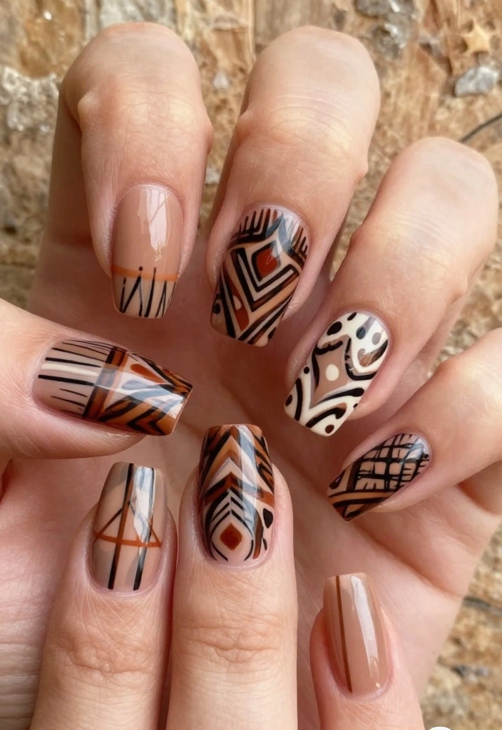 14 Must-Try Spring Nail Design Ideas for a Perfect Manicure! - 13. Tribal Designs 1