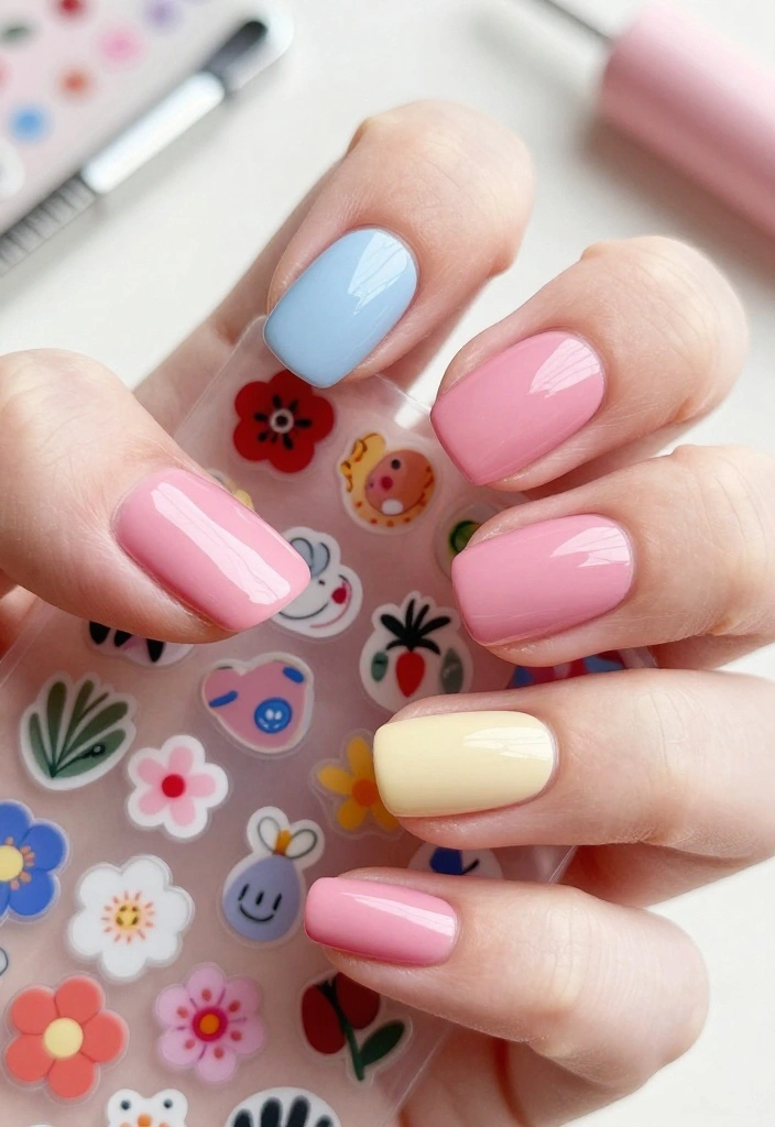 14 Must-Try Spring Nail Design Ideas for a Perfect Manicure! - 6. Nail Art Stickers 1