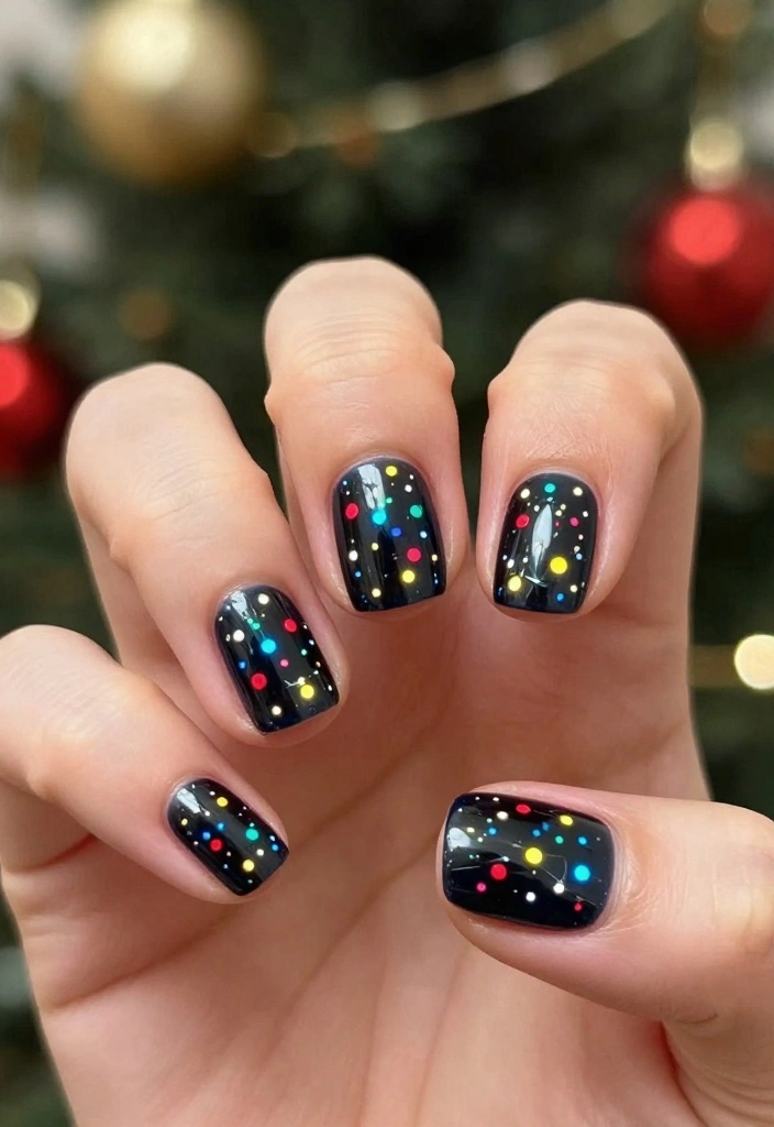 14 Nail Designs for Christmas That Are So Easy, You'll Want to Try Them All! - 10. Holiday Lights 1