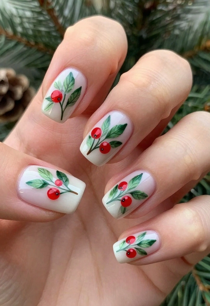 14 Nail Designs for Christmas That Are So Easy, You'll Want to Try Them All! - 12. Mistletoe Magic 1