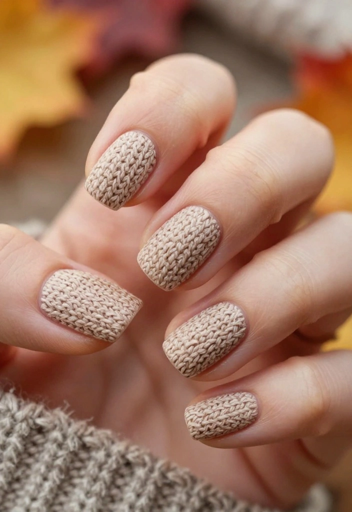 14 Nail Fashion Ideas for Fall That Will Make You the Talk of Every Gathering! - 1. Cozy Sweater Knits 1