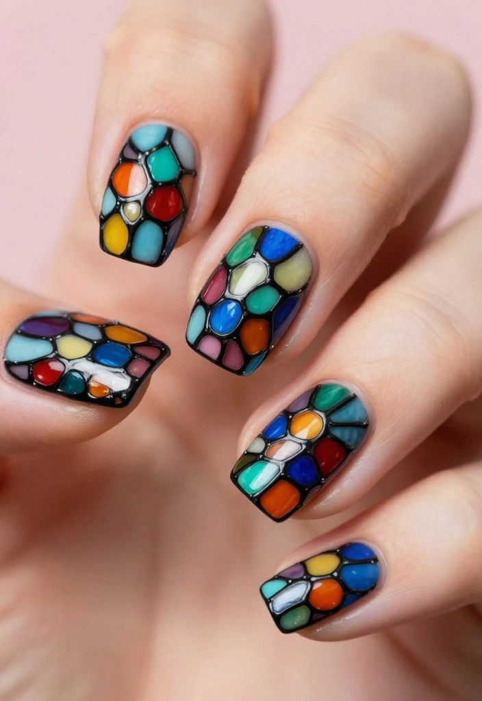 14 New Nail Art Designs You Can Master in Minutes! - 11. Stained Glass 1