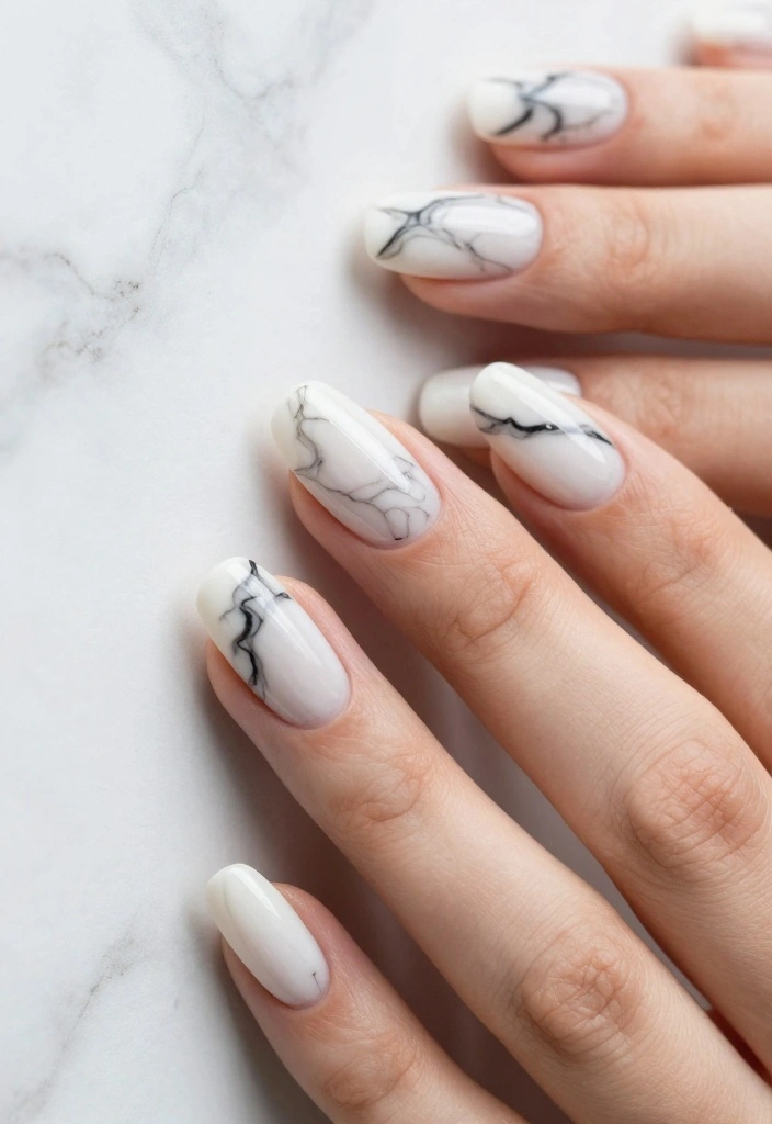 14 New Nail Art Designs You Can Master in Minutes! - 5. Marble Magic 1