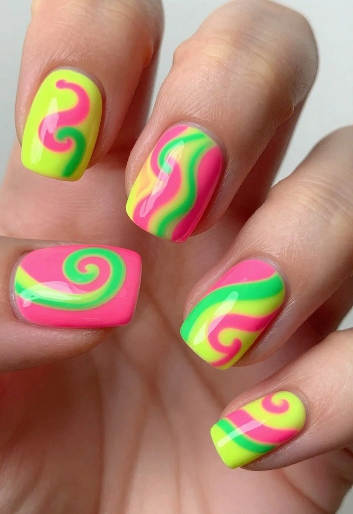 14 New Nail Art Designs You Can Master in Minutes! - 6. Neon Pop 1