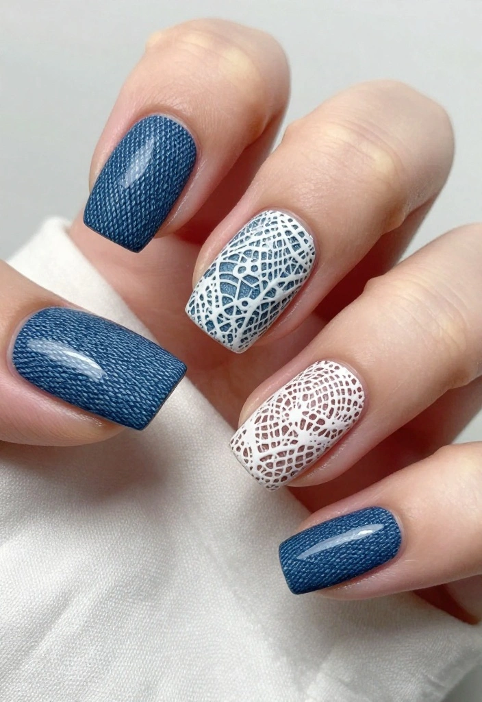 14 New Nail Art Designs You Can Master in Minutes! - 7. Textured Textiles 1
