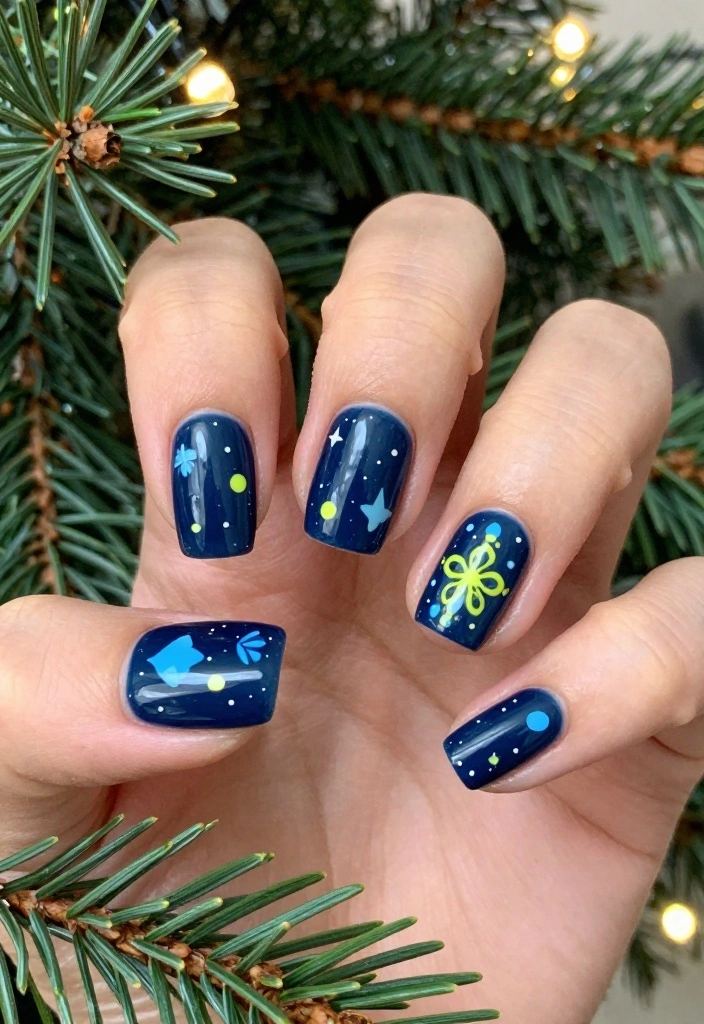 14 Quick and Easy Christmas Nail Designs Perfect for Beginners! - 11. Joyful Ornaments 1